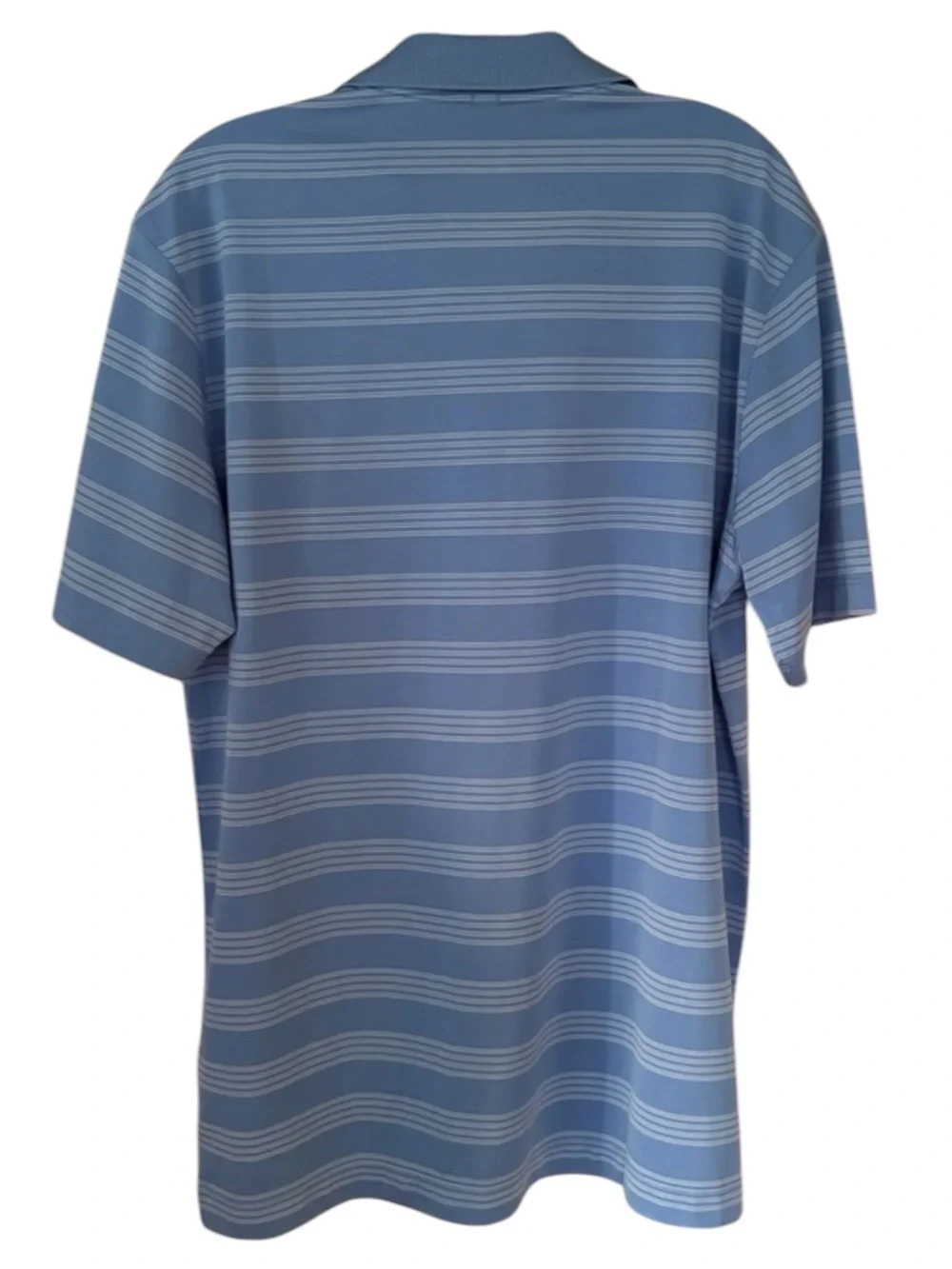 Nike Golf Polo Men’s Medium Blue Striped Dri-FIT Performance